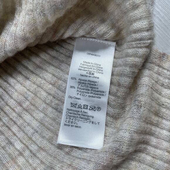 NWT Madewell Women's Medium Ribbed Crewneck Alpaca Sweater Heathered Brown Crew - Picture 8 of 11